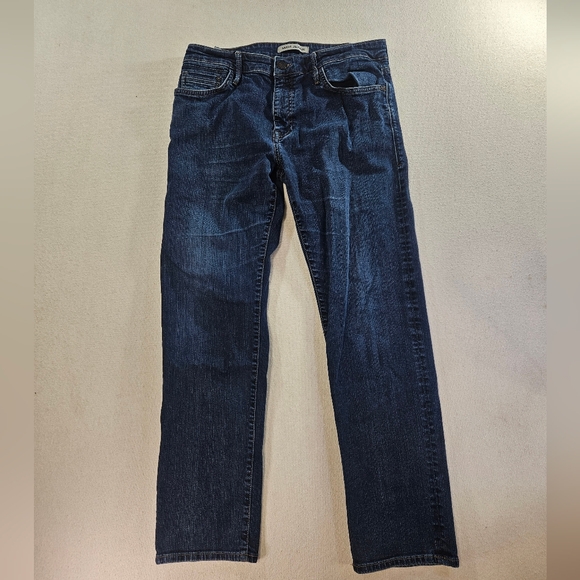 Mavi Zach Straight Leg Jeans 35x32 Dark Wash Stretch Denim - Picture 4 of 9